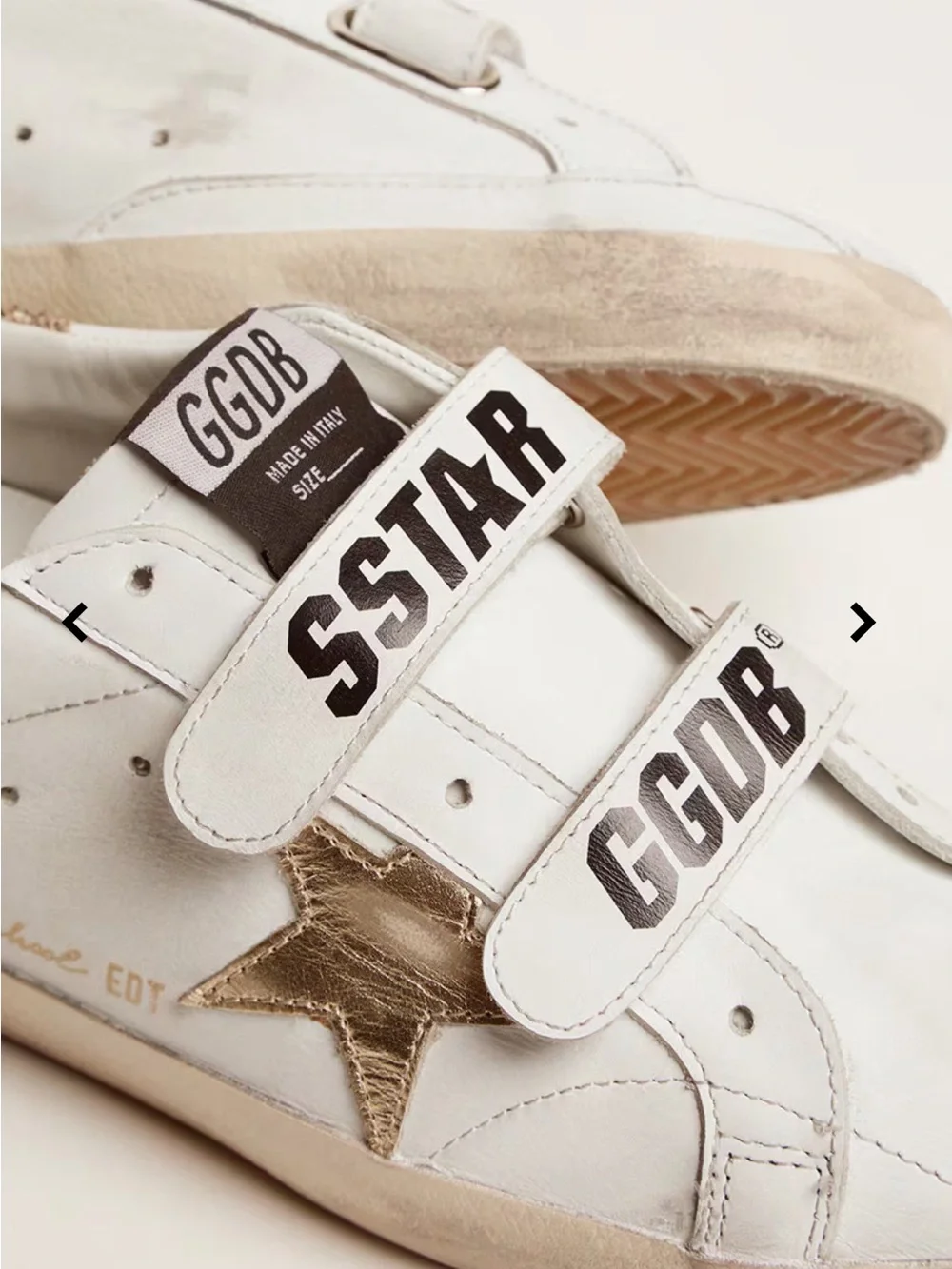 Women's Old School with gold star in laminated leather - Picture 3 of 4